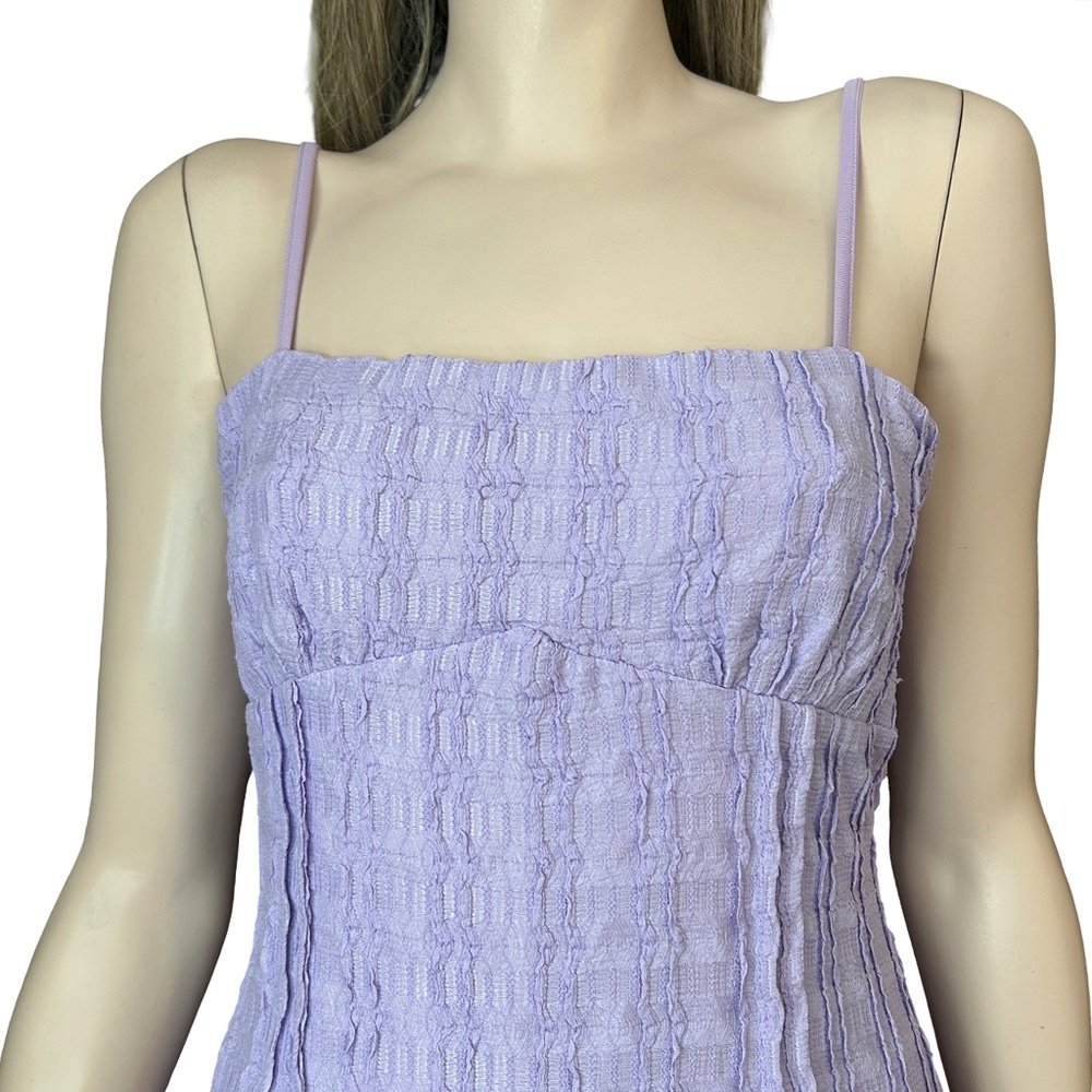 Princess Polly Melrose Nights Lilac Mini Dress Textured Empire Bust Sleeveless - Picture 12 of 16